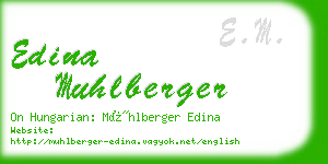 edina muhlberger business card